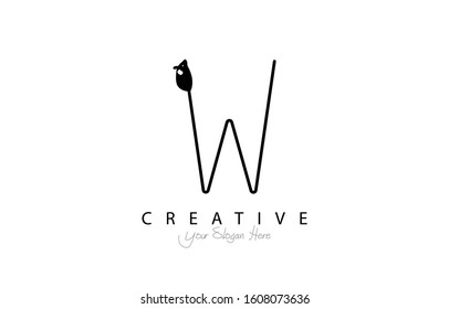 Letter W Modern Design Logo Concept. Creative Icon Logo with mouse shape Vector Illustration.