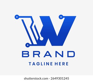 Letter W Modern Digital Technology Logo Design