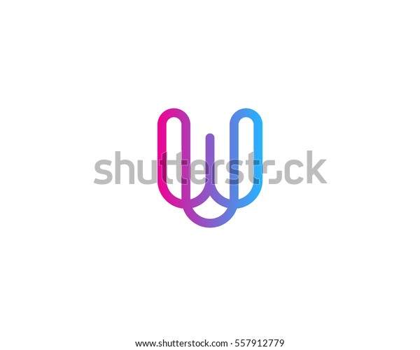 Letter W Modern Infinity Line Logo Stock Vector (Royalty Free) 557912779