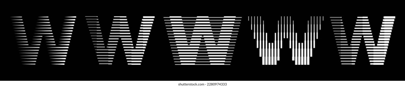 Letter W Modern Logo Collection with Line Pattern