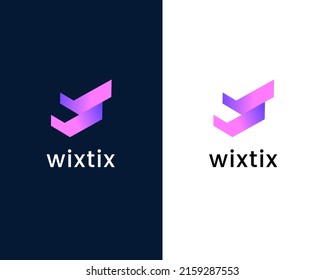 letter w modern logo design template