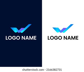 letter w modern logo design template