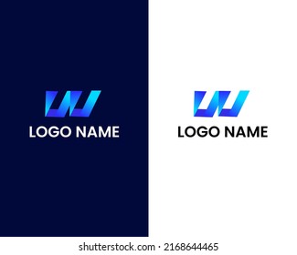 letter w modern logo design template