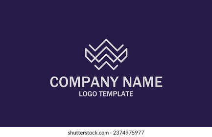Elementos de plantilla de diseño de logotipo moderno para carta W