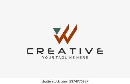 Elementos de plantilla de diseño de logotipo moderno para carta W