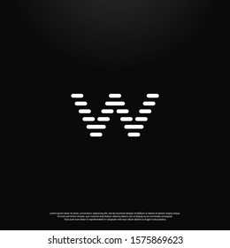 Letter W modern Logo icon monogram design. Vector graphic design template element. black background.