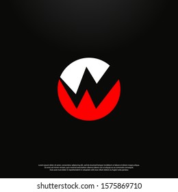 Letter W modern Logo icon monogram design. Vector graphic design template element. black background.