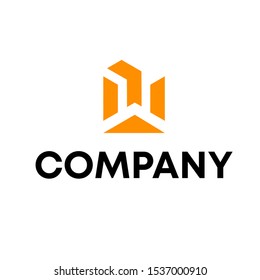 Letter W Modern Shape Logo Design Element
