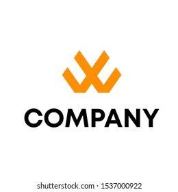 Letter W Modern Shape Logo Design Element