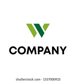 Letter W Modern Shape Logo Design Element