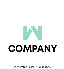 Letter W Modern Shape Logo Design Element