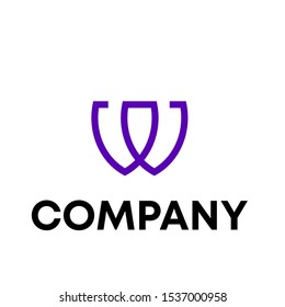 Letter W Modern Shape Logo Design Element