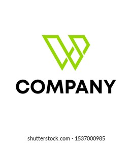 Letter W Modern Shape Logo Design Element