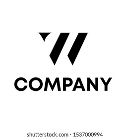 Letter W Modern Shape Logo Design Element