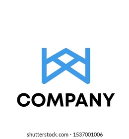 Letter W Modern Shape Logo Design Element
