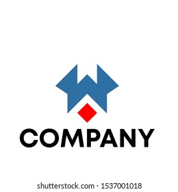 Letter W Modern Shape Logo Design Element