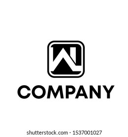 Letter W Modern Shape Logo Design Element
