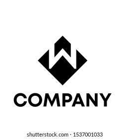 Letter W Modern Shape Logo Design Element