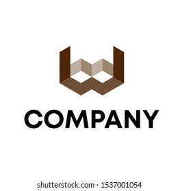 Letter W Modern Shape Logo Design Element