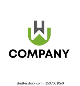 Letter W Modern Shape Logo Design Element
