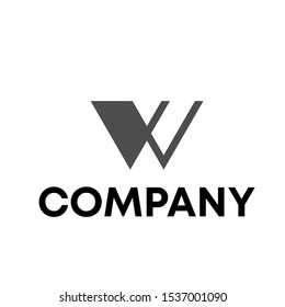 Letter W Modern Shape Logo Design Element