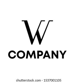 Letter W Modern Shape Logo Design Element