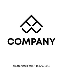 Letter W Modern Shape Logo Design Element