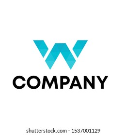 Letter W Modern Shape Logo Design Element