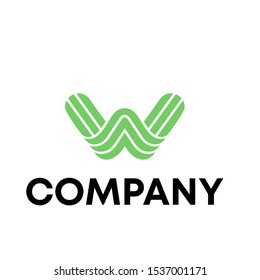 Letter W Modern Shape Logo Design Element