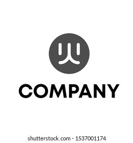Letter W Modern Shape Logo Design Element
