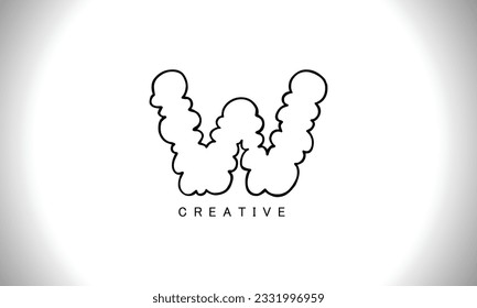 Letra W Elemento de plantilla de diseño de logotipo de forma moderna