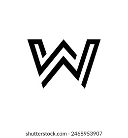 Letter W modern shape minimal unique logo