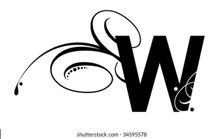 Letter W- Modern Swirl