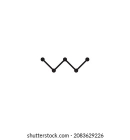 letter W molecules simple symbol logo vector