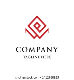letter W monogram initial with luxury style logo icon vector template