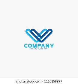 Letter W monogram logo design vector
