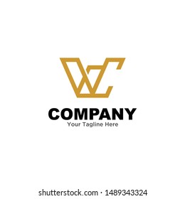 Letter W monogram logo design template