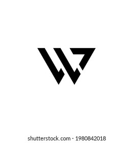 w último logotipo vectorial plantilla abstrack