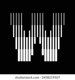 Letter W Monogram Logo Icon Geometric Vertical Stripe Lines