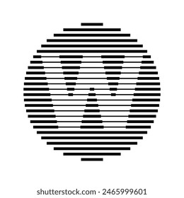W Alfabeto Logotipo de la letra Línea de círculo redondo Abstractas Icono de símbolo de semitono de raya óptica