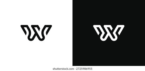 Plantilla de Ilustración vectorial de diseño de símbolo de signo de logotipo de monograma de letra W