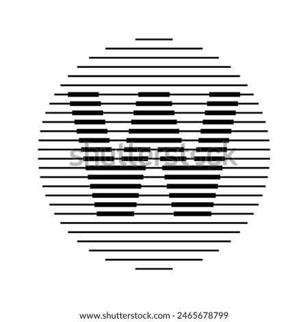 Letter W Monogram Logo Icon Round Geometric Horizontal Stripe Lines
