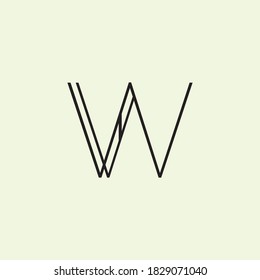 Letter W Monogram logo symbol or icon template design 