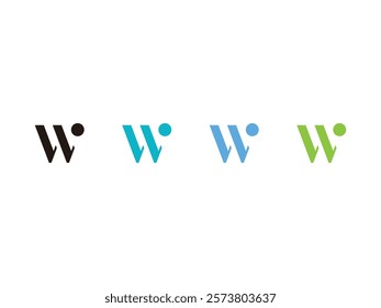 letter W monogram logo symbol vector illustration on transparent background