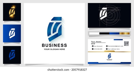 Letter a or w monogram logo template with business card design