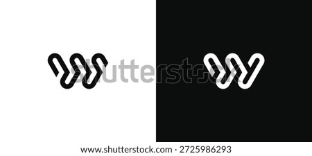 Letter W monogram modern geometric logo icon sign symbol design vector illustration template