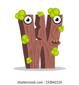 Letter W Monster, vector illustration