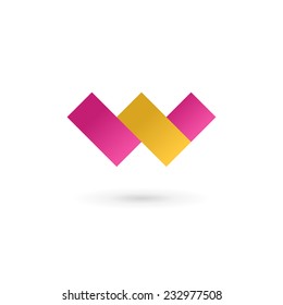 Letter W mosaic logo icon design template elements 