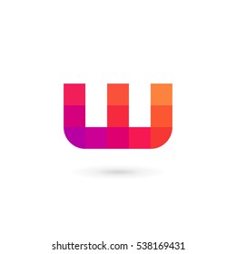Letter W mosaic logo icon design template elements
