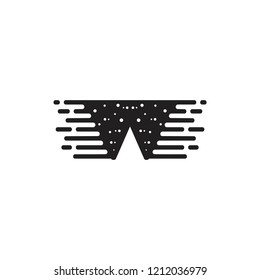 letter w motion dots design logo vector